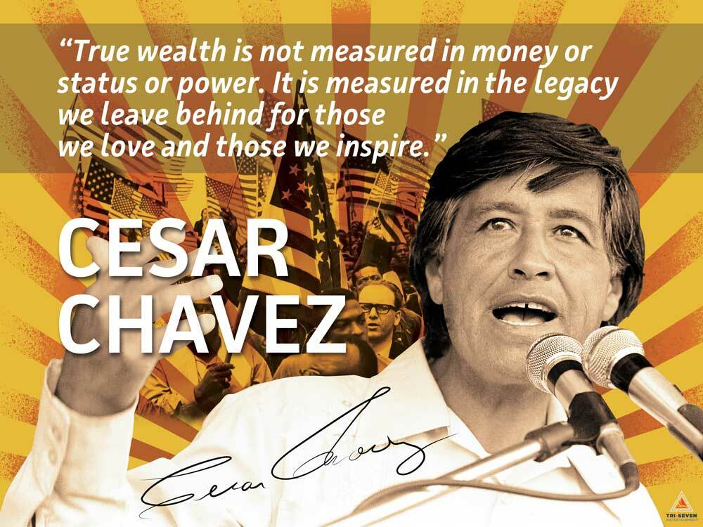 Cesar Chavez Poster Quote Labor Activist Education Art Print (24"x18")
