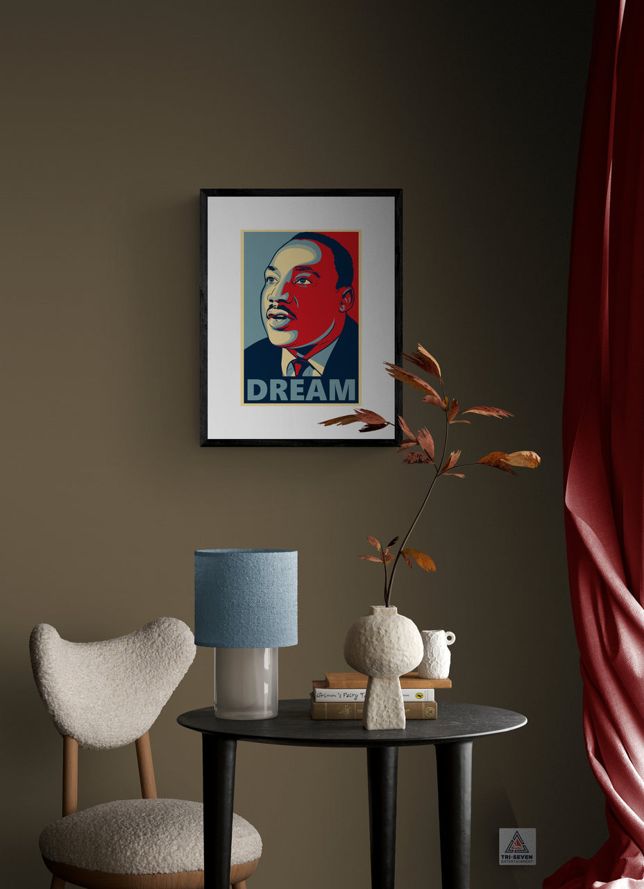Martin Luther King Jr Poster Dream Decor Black History Wall Art (11"x17")