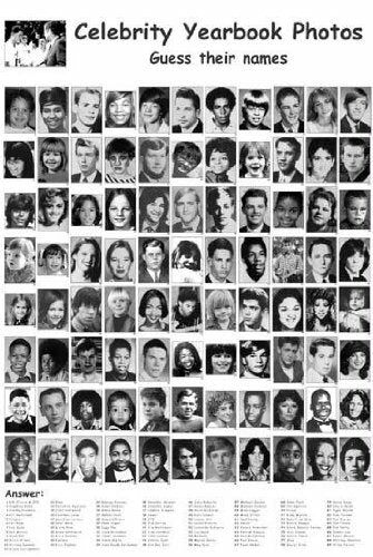 Celebrity Yearbook Photos Poster Guess Their Names (16"x20")
