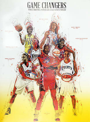 Basketball Poster Black Women WNBA (18"x24")