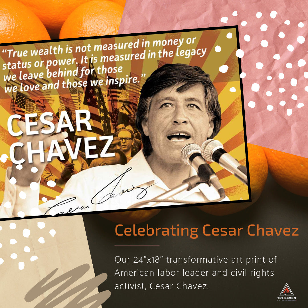 Cesar Chavez Poster Quote Labor Activist Education Art Print (24"x18")