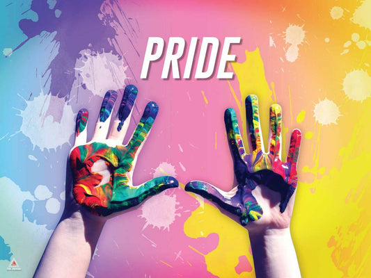LGBTQ Poster Pride Hands Colors Wall Art Print (24"x18")