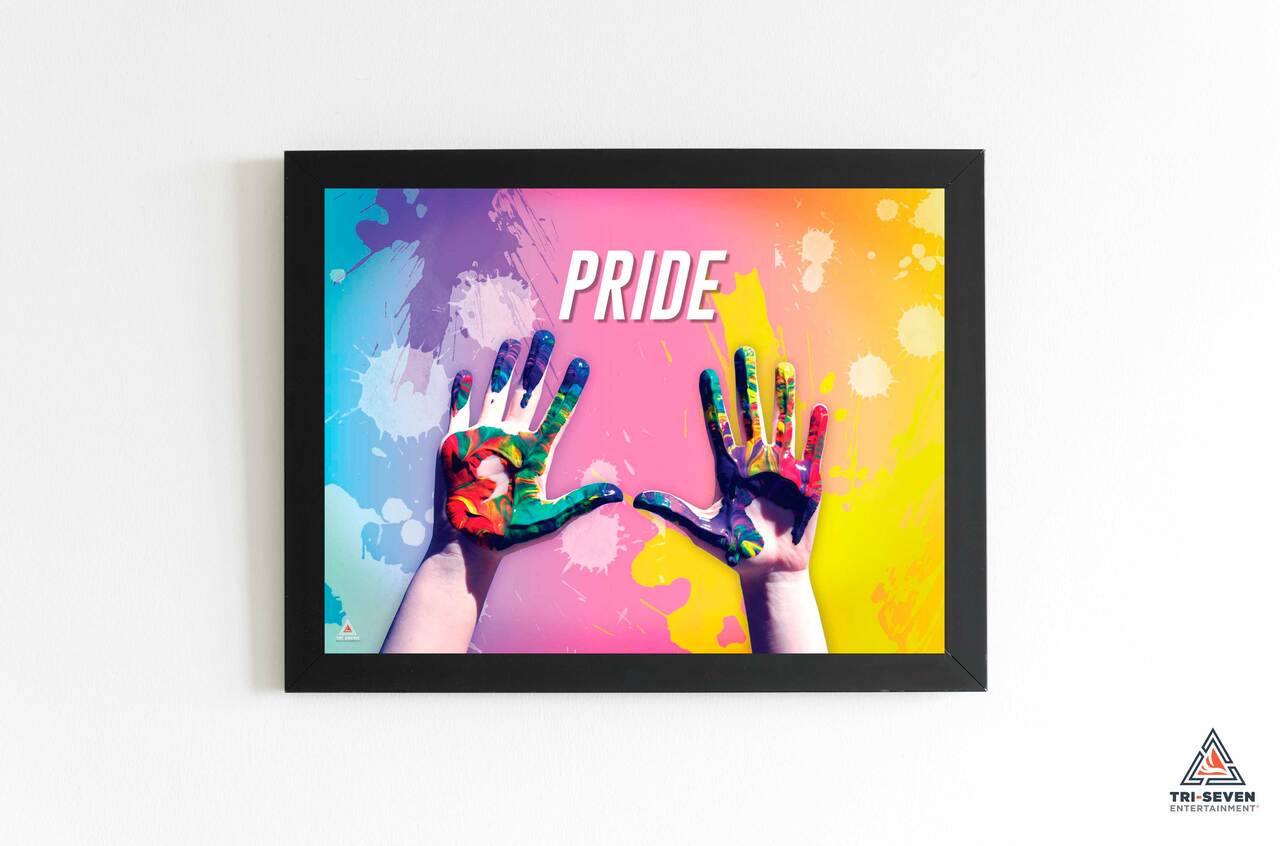 LGBTQ Poster Pride Hands Colors Wall Art Print (24"x18")