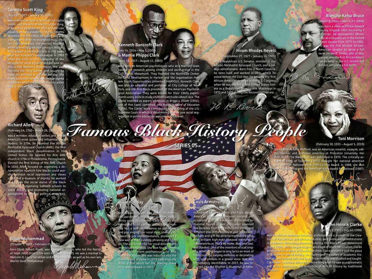 Famous Black History People Poster Series 1-5 (Bundle)