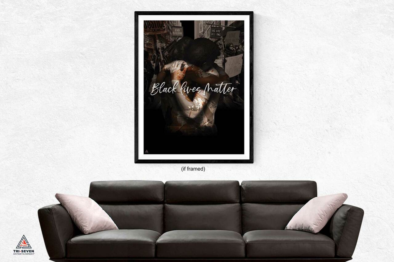 Black Lives Matter Poster for Walls Love Not Hate Art Print (18"x24")