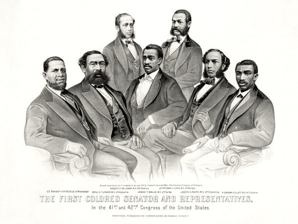First African American Senator and Representatives Poster Reconstruction Era 1872 Black History (24"x18")