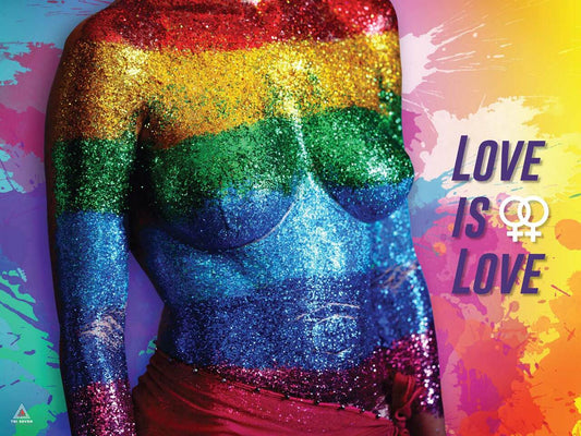 LGBTQ Poster Love is Love Pride Colors Wall Art Print (24"x18")