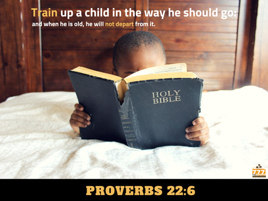 Train Up A Child Poster Proverbs 22:6 Bible Scripture Wall Print (24"x18")