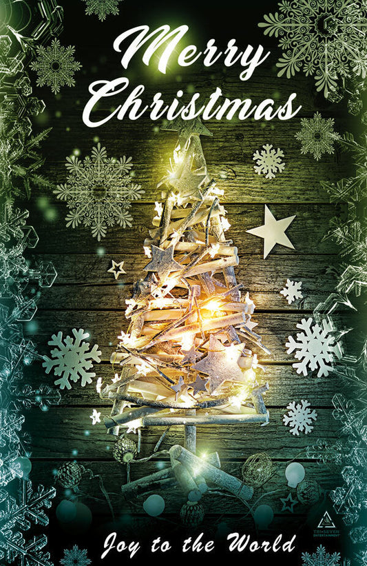 Merry Christmas Poster Joy to the World Art Wall Decor Print Sign (11"x17")