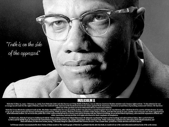 Malcolm X Poster Truth is On Side of the Oppressed (24"x18")