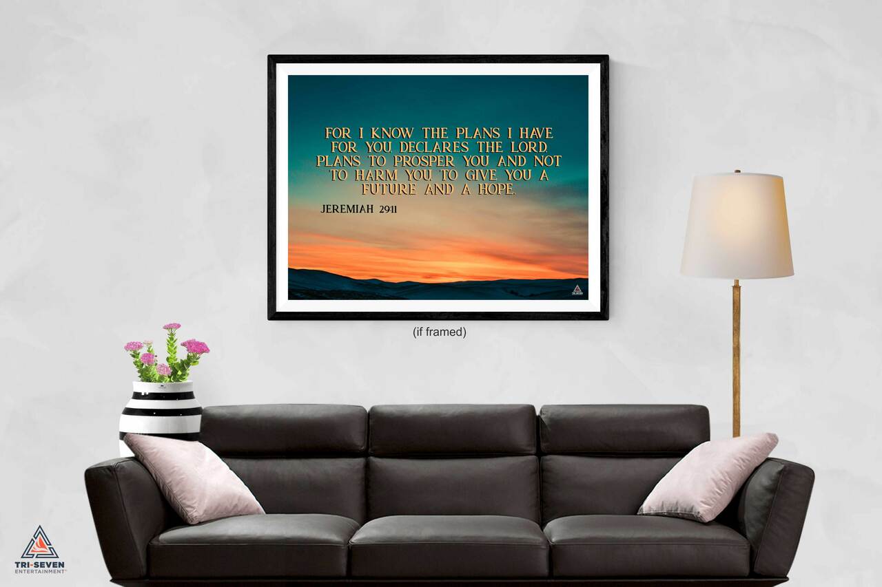 Jeremiah 29:11 Poster A Future and A Hope Bible Verse Quote Wall Art (24"x18")