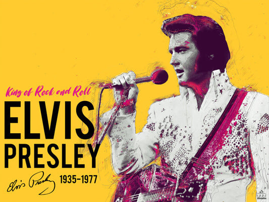 Elvis Presley Poster King of Rock and Roll Music Art Print (24"x18")