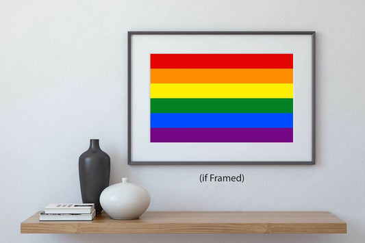 LGBTQ Poster Rainbow Pride Colors Glossy Wall Art Print (24"x18")