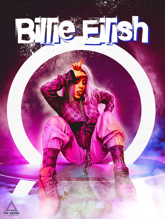 Billie Eilish Poster Pink Wall Art Print (18"x24")