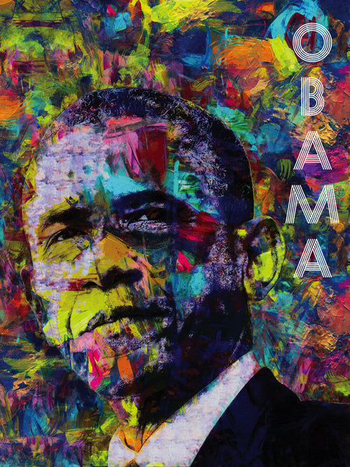 Barack Obama Poster Color Art Print (18"x24")