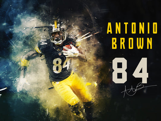 Antonio Brown Poster Pittsburgh Steelers Art Print (24"x18")