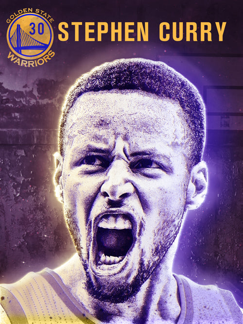 Stephen Curry Poster Golden State Warriors Basketball Art Print (18"x24")