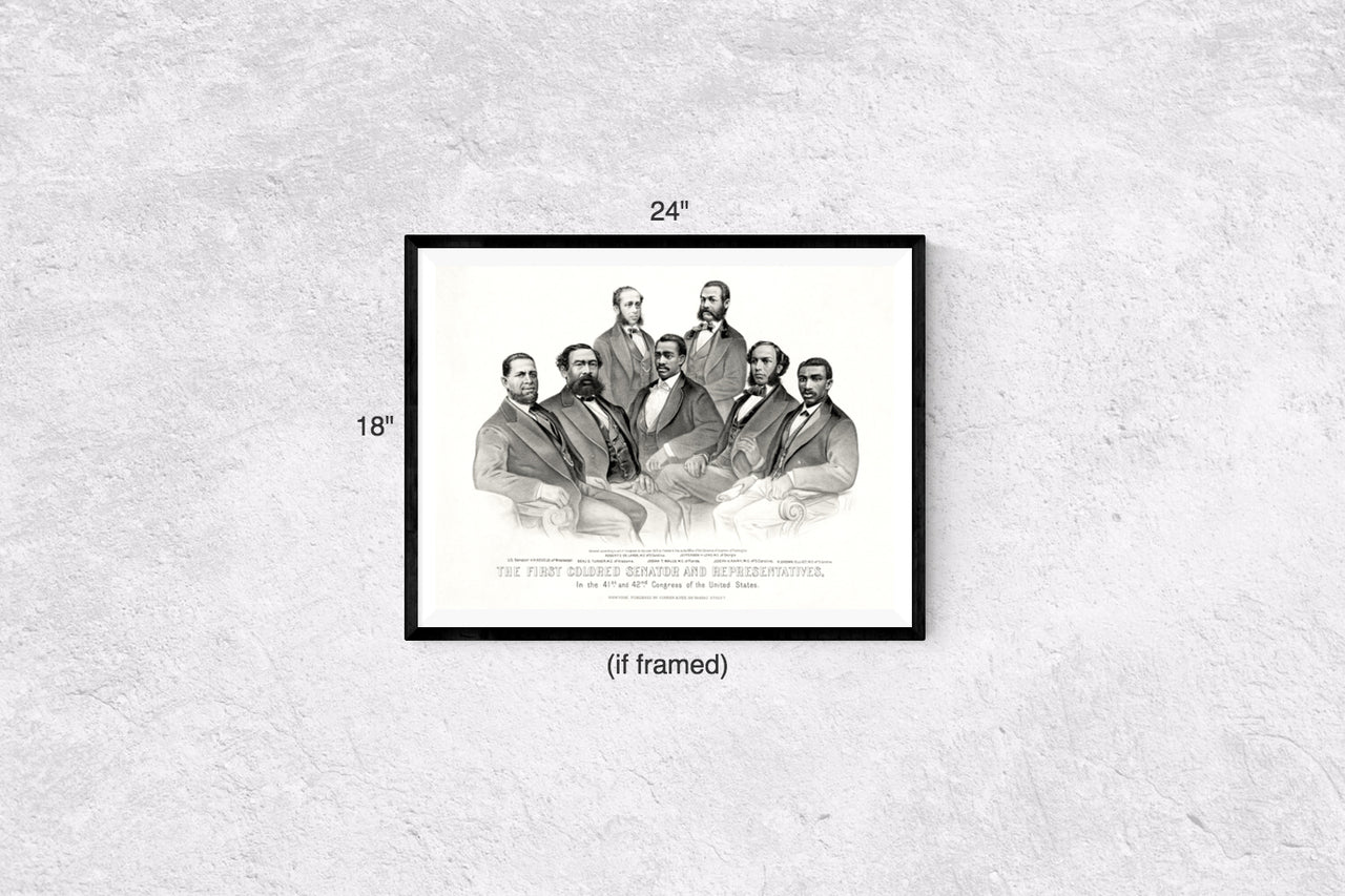 First African American Senator and Representatives Poster Reconstruction Era 1872 Black History (24"x18")