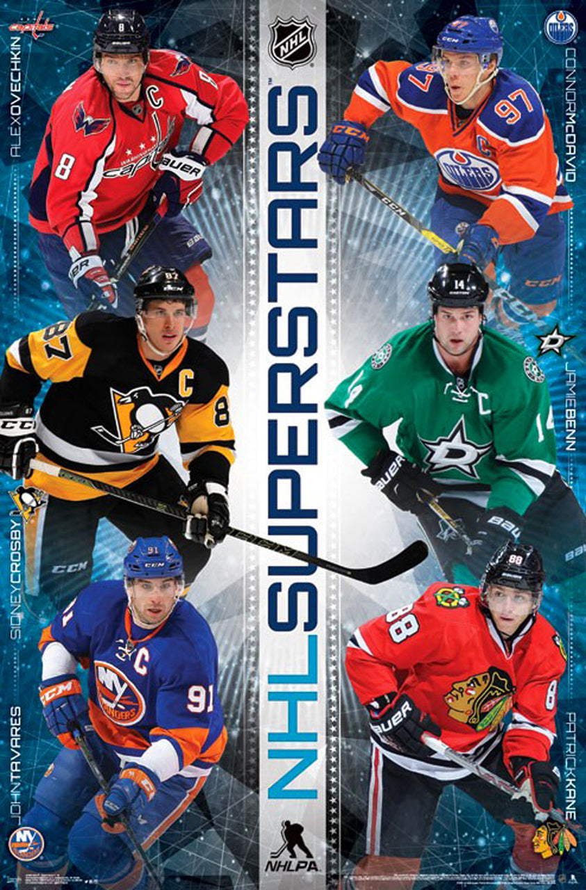NHL Superstars Poster Hockey Wall Art Print (22"x34")