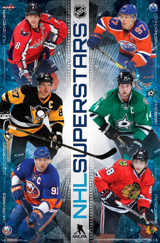NHL Superstars Poster Hockey Wall Art Print (22"x34")