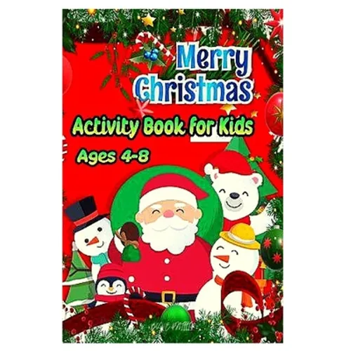 merry christmas activity book for kids ages 4-8