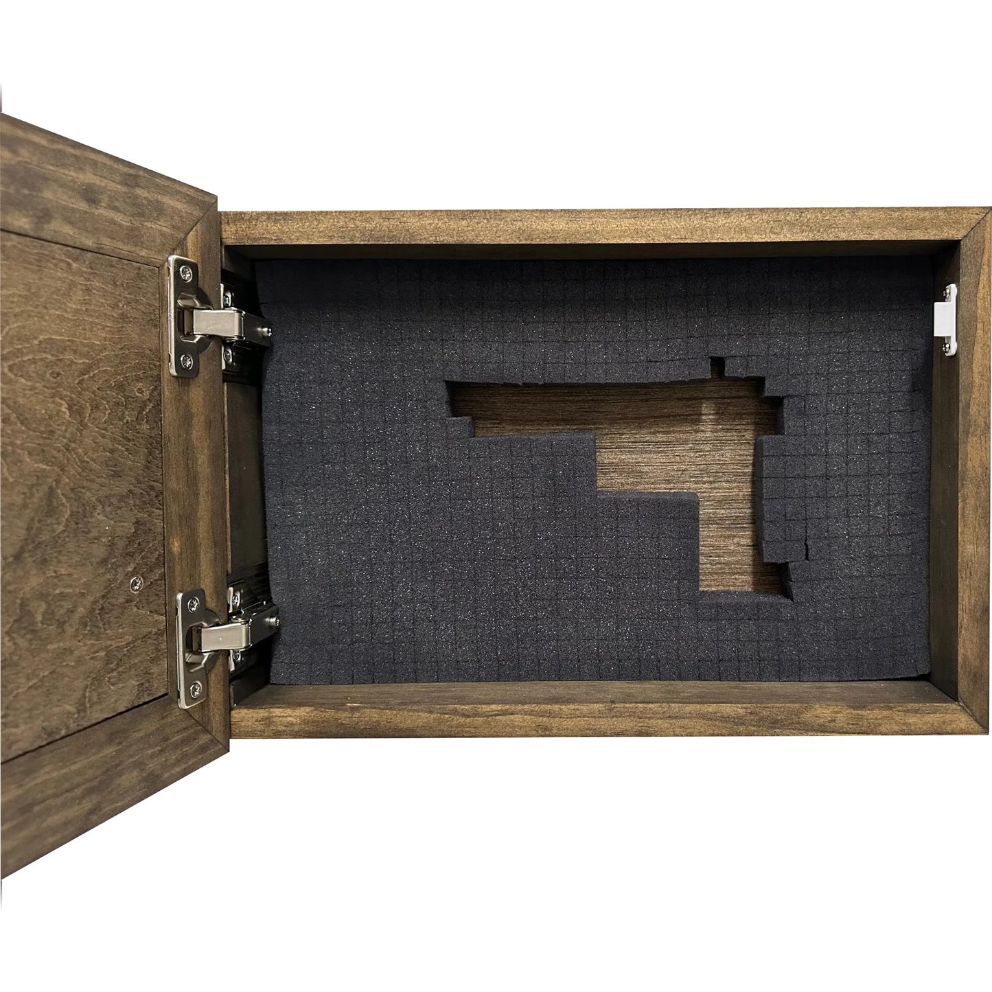 American Flag & Patriotism Decorative & Secure Wall-Mounted Gun Cabinet (Jacobean)
