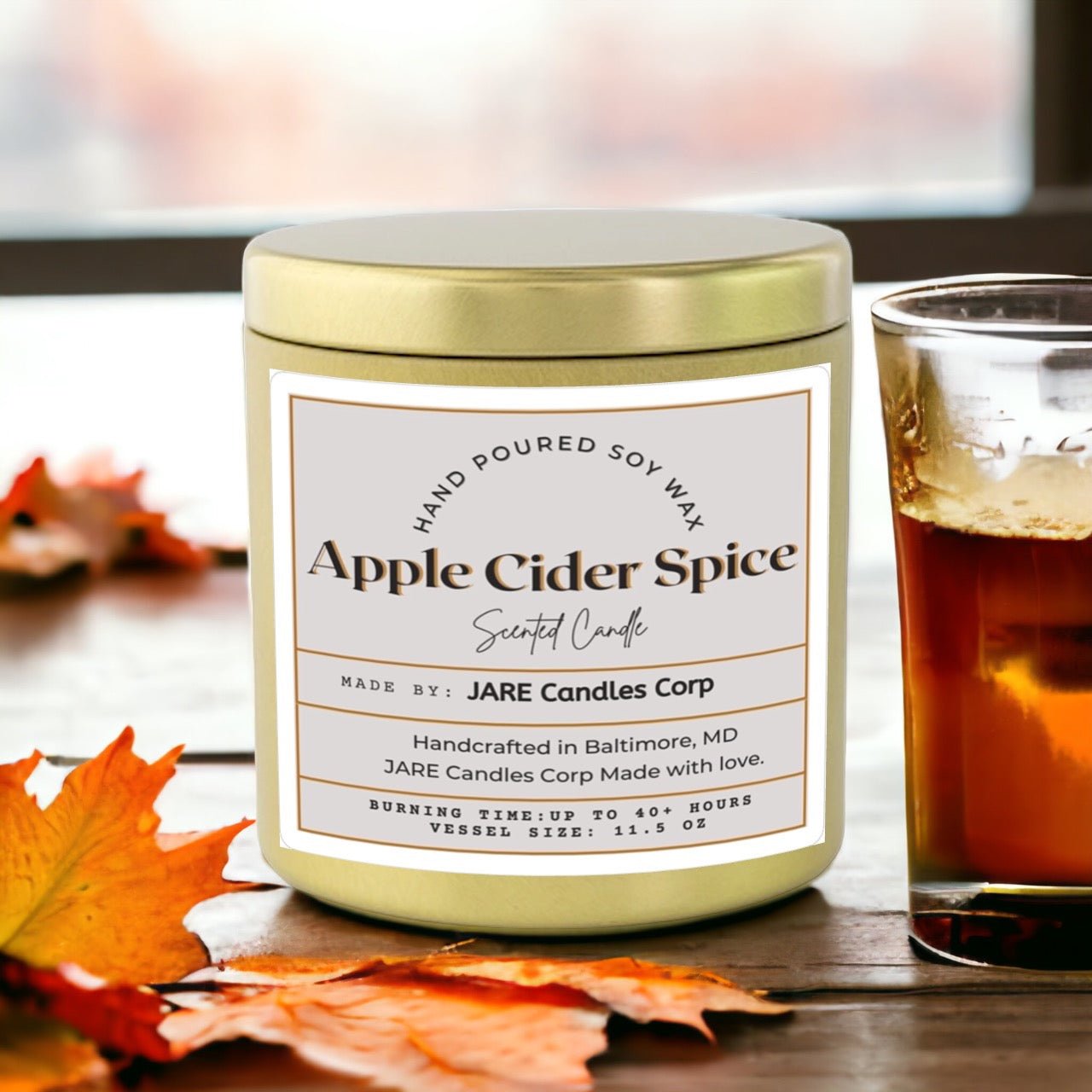 Apple Cider Spice - Cinnamon, Clove, Nutmeg - Soy Wax Scented Candle - JARE CANDLES - Little Red General Store