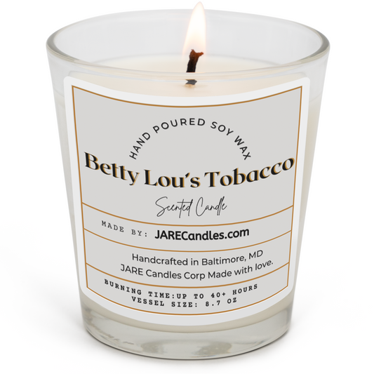 Betty Lou’s Tobacco - Sage, Honey & Amaretto - Soy Wax Scented Candle - JARE CANDLES - Little Red General Store