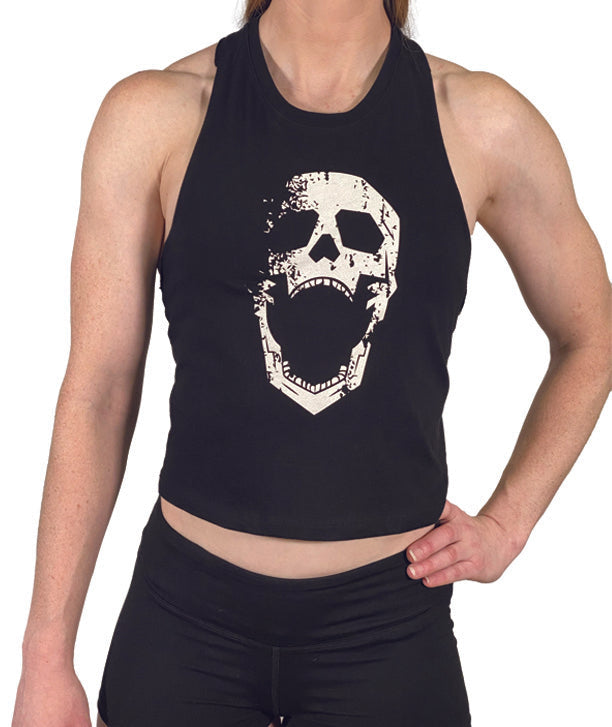 WOMEN'S DISTRESSED DEATH GRIPS CROP TANK - JerkFit - Little Red General Store