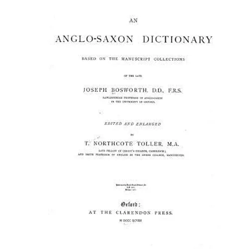 An Anglo-Saxon Dictionary