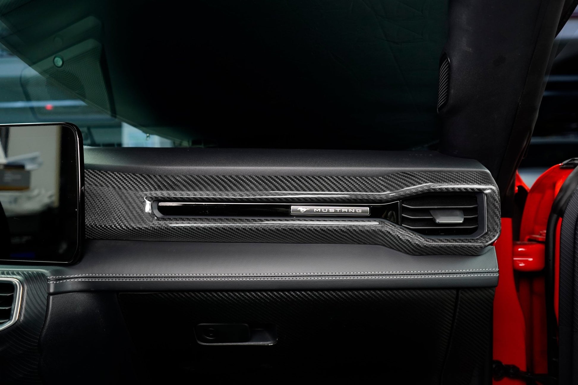 JSD Dry Carbon Fiber Co - pilot AC Outlet Cover for Mustang 2024 2025 - JSD Space - Little Red General Store