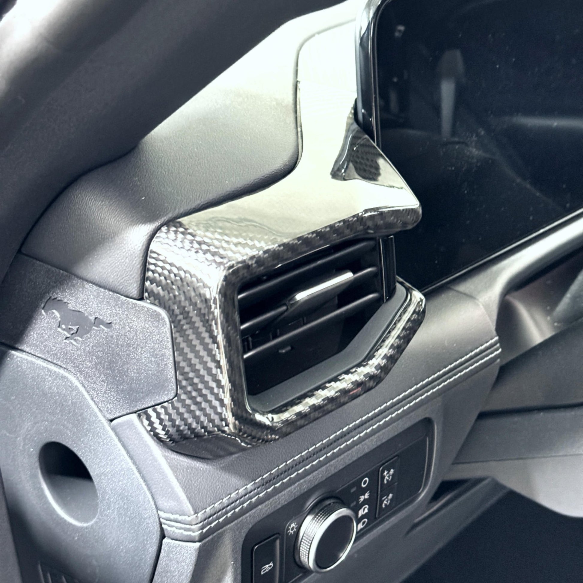 JSD Dry Carbon Fiber Driver side AC Outlet Cover for Mustang 2024 2025 - JSD Space - Little Red General Store