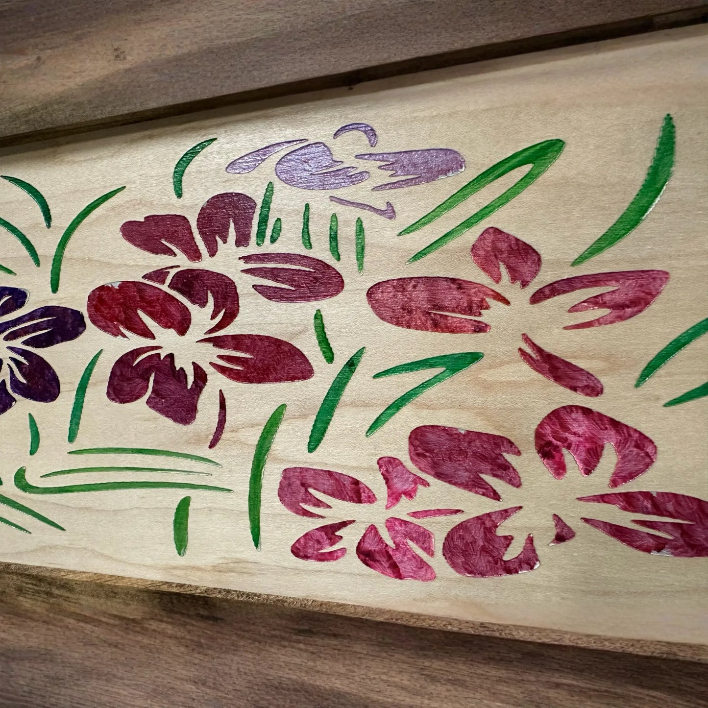 Hidden Gun Safe Just Flowers Wall Decoration - Wood Gun Cabinet To Securely Store Your Gun In Plain Sight by Bellewood Designs