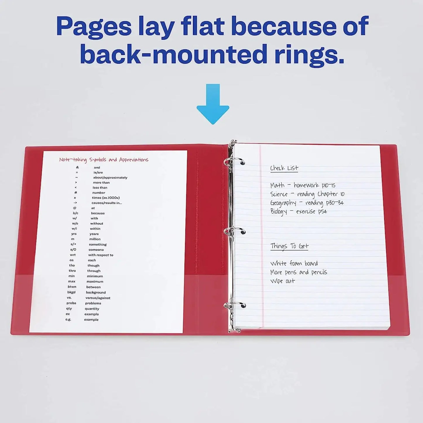 3 Ring Binder- 1" - Red