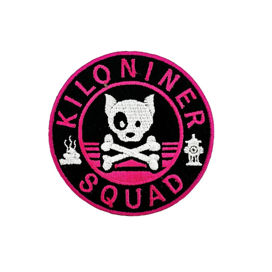 Dog and Crossbones Pink and Black Morale Patch