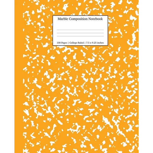 Marble Composition Notebook College Ruled: Orange Marble Notebooks, School Supplies, Notebooks for School