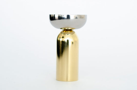 Brass and Nickel "Pedestal Bowl" Round Wall Hook