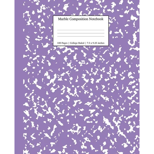 Marble Composition Notebook College Ruled: Lavender Marble Notebooks, School Supplies, Notebooks for School