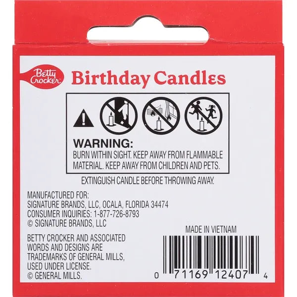 Betty Crocker Rainbow Stripe Birthday Candles