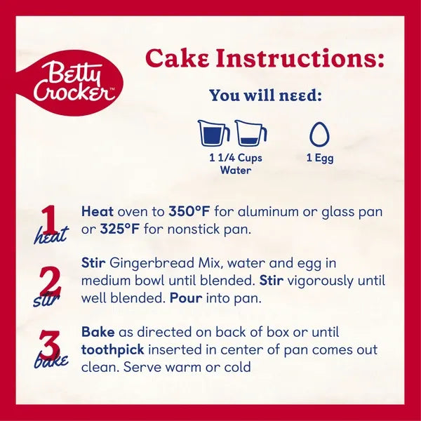 Betty Crocker Gingerbread Cake and Cookie Mix