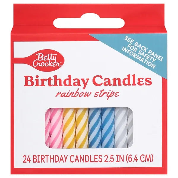 Betty Crocker Rainbow Stripe Birthday Candles