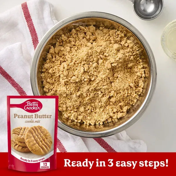 Betty Crocker Peanut Butter Cookie Mix, Makes twelve (12) 2-inch Cookies