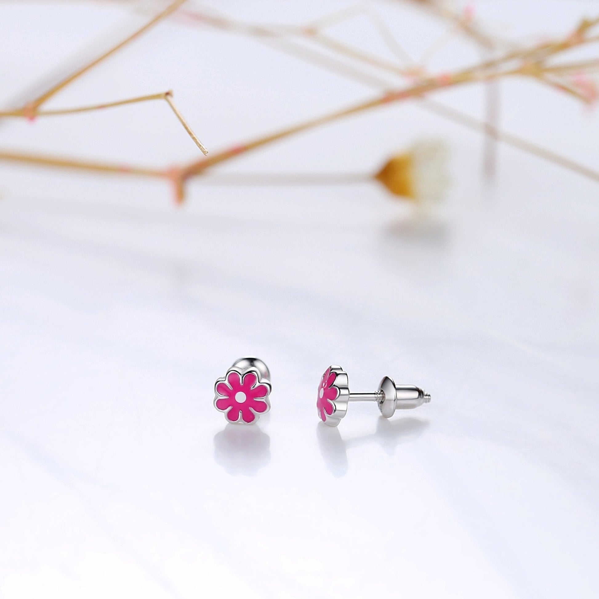 925 Sterling Silver Daisy/Ladybug/Butterfly Screwback Earrings - Lavishe Jewelry - Little Red General Store