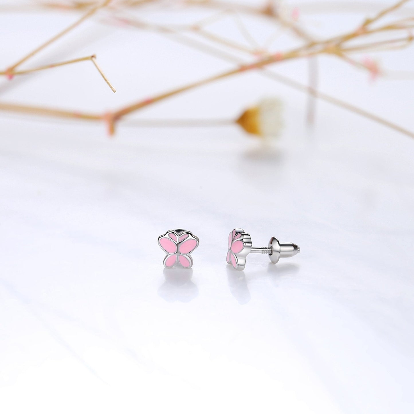 925 Sterling Silver Daisy/Ladybug/Butterfly Screwback Earrings - Lavishe Jewelry - Little Red General Store