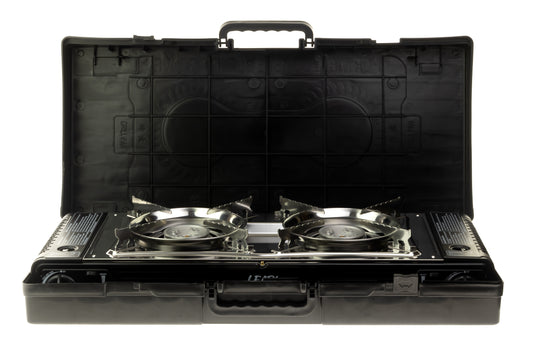 Leafy, Butane Gas Twin Burner Chef Gas Stove with Case (15,000 BTU) (gas cartridge not included) - Leafy, - Little Red General Store