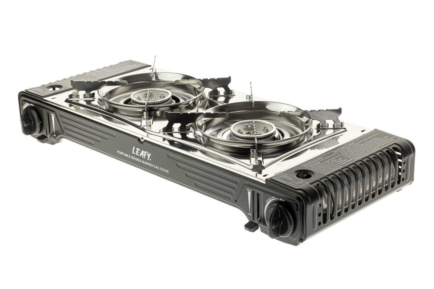 Leafy, Butane Gas Twin Burner Chef Gas Stove with Case (15,000 BTU) (gas cartridge not included) - Leafy, - Little Red General Store