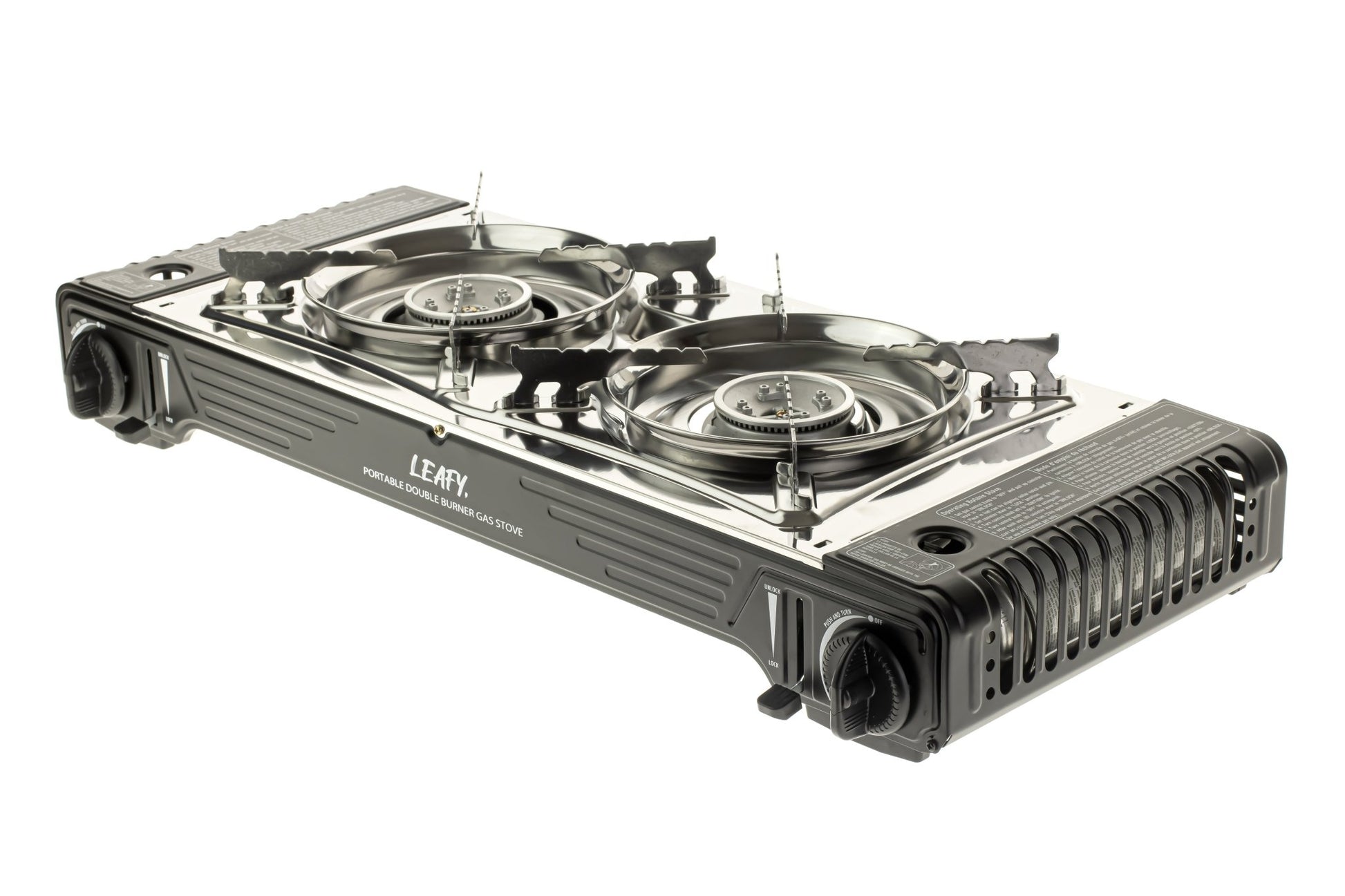 Leafy, Butane Gas Twin Burner Chef Gas Stove with Case (15,000 BTU) (gas cartridge not included) - Leafy, - Little Red General Store