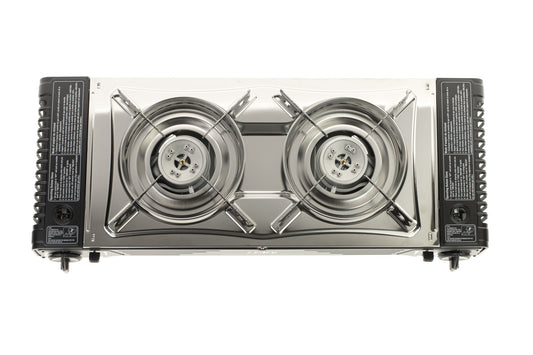Leafy, Butane Gas Twin Burner Chef Gas Stove with Case (15,000 BTU) (gas cartridge not included) - Leafy, - Little Red General Store