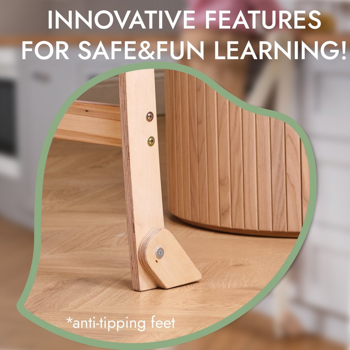 Learning Tower: Foldable Step Stool for Toddlers - Beige