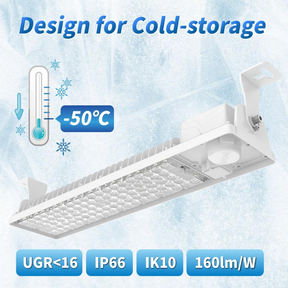 LED Cold Storage High Bay Light 200W/150W/100W Watt Tunable 5000K 120-277V IP66 -58°F Cold Room Warehouse Lighting